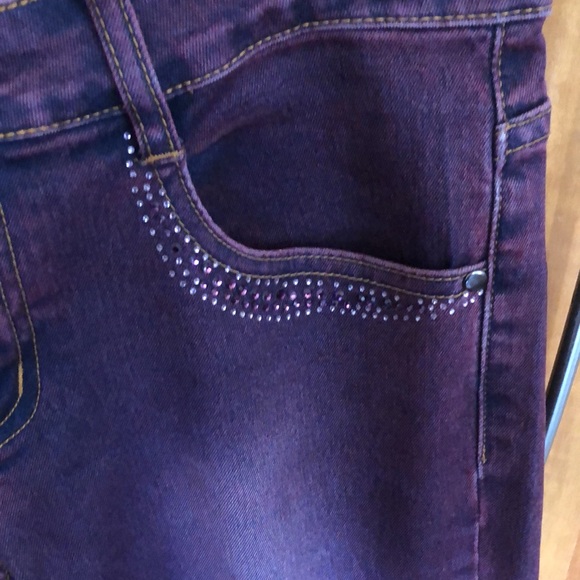 Cache distressed jeans. Purple - Picture 3 of 4